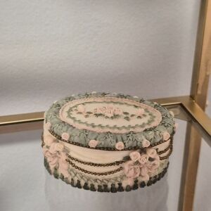 Floral Embroidered Jewelry Box